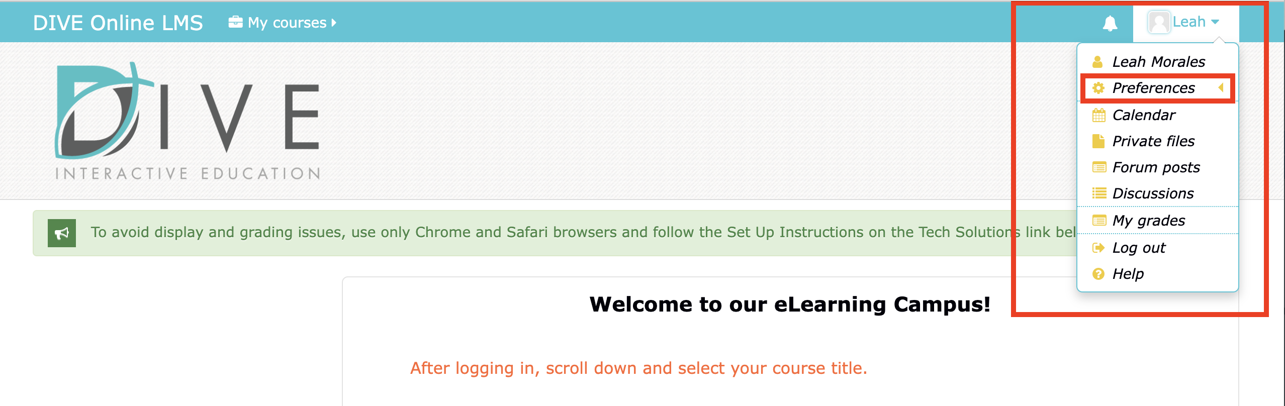 How to Change Your Password on Educadium DIVE Into Math & Science